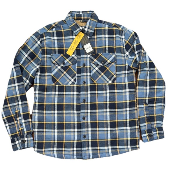 NEW $70 LEE MENS SHACKET SHERPA FLEECE LINED SHIRT BUTTON DOWN WORK WEAR CASUAL - Picture 1 of 10